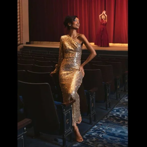 Mac Duggal 26717 Size 16 Gold Sequin Asymmetrical One Shoulder Maxi Dress  Gown is available for purchase on au PAY Market - Imported Goods Online  Store Co.Ltd. | au PAY Market - Online Shopping Site